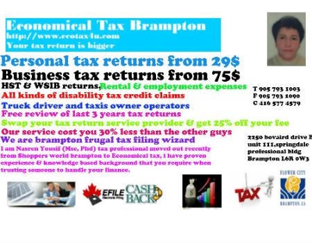 Economical Tax Service - Brampton, ON L6R 3J5 - (905)793-1003 | ShowMeLocal.com